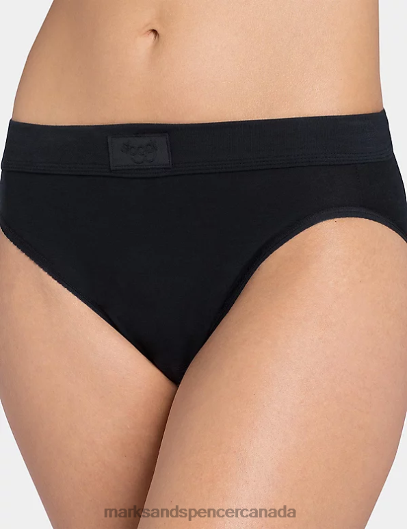 Unisex Black Lingerie Marks & Spencer Double Comfort Cotton Rich Tai Briefs 20VTD4228 - Marks and Spencer Canada locations