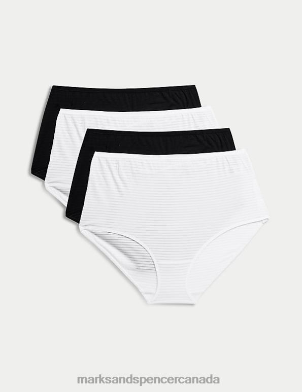 Marks and Spencer Canada - Unisex Black Mix Lingerie Marks & Spencer 4pk Modal Rich No VPL Full Briefs 20VTD4501