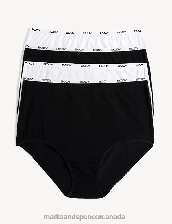 Unisex Black Mix Lingerie Marks & Spencer 4pk Supima Cotton Rich Full Briefs 20VTD4596 - Marks and Spencer online