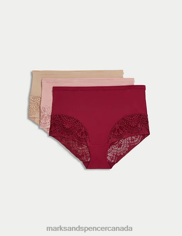 Marks and Spencer Canada - Unisex Dark Raspberry Lingerie Marks & Spencer 3pk Body Soft Full Briefs 20VTD4290