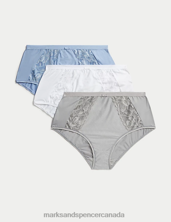 Marks and Spencer Canada - Unisex Light Grey Lingerie Marks & Spencer 3pk Wildblooms Full Briefs 20VTD3985