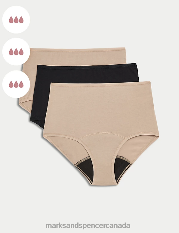 Marks and Spencer sale - Unisex Rose Quartz Lingerie Marks & Spencer 3pk Heavy Absorbency Period Full Briefs 20VTD4313