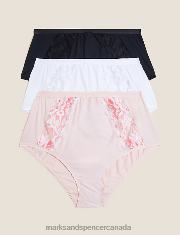 Unisex Soft Pink Lingerie Marks & Spencer 3pk Wildblooms Full Briefs 20VTD3988 - Marks and Spencer online