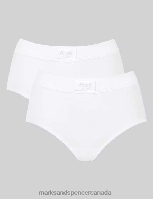 Unisex White Lingerie Marks & Spencer 2pk Double Comfort Cotton Rich Full Briefs 20VTD4607 - Marks and Spencer Canada locations