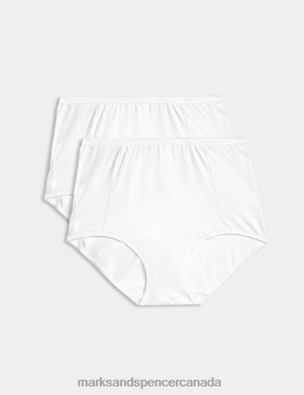 Marks and Spencer near me - Unisex White Lingerie Marks & Spencer 2pk Firm Control Full Briefs 20VTD3786