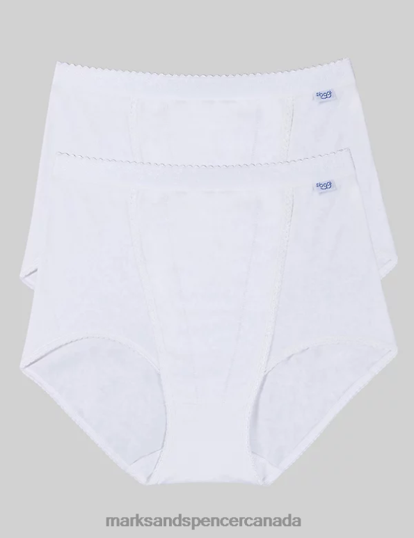 Marks and Spencer sale - Unisex White Lingerie Marks & Spencer 2pk High Waisted Control Maxi Full Briefs 20VTD4264