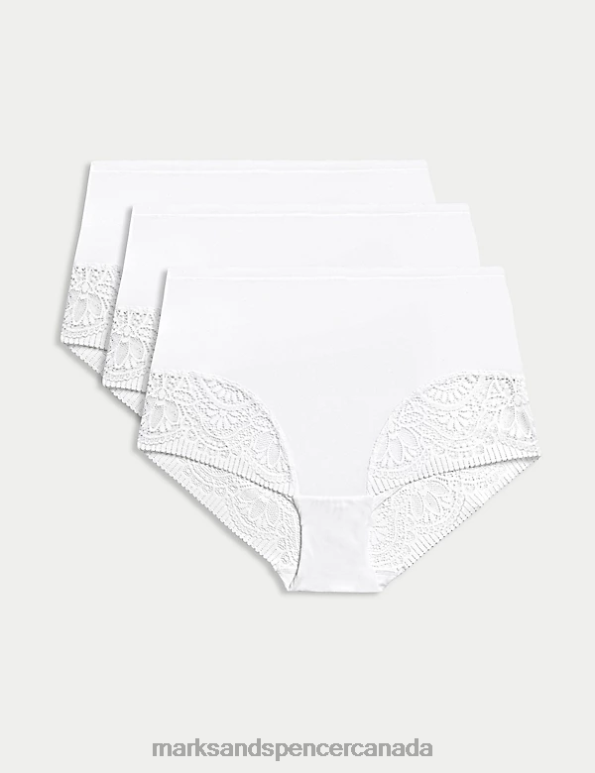 Marks and Spencer near me - Unisex White Lingerie Marks & Spencer 3pk Body Soft Full Briefs 20VTD3875