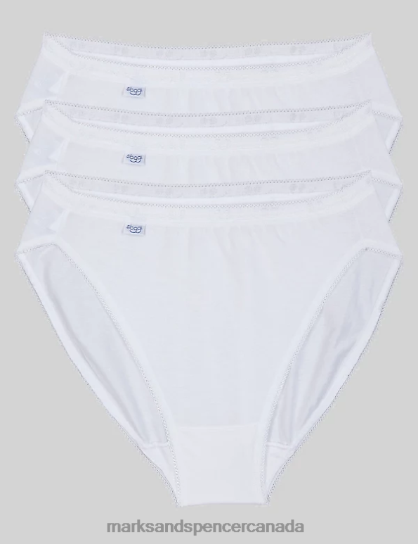 Unisex White Lingerie Marks & Spencer 3pk Cotton Rich Tai Briefs 20VTD4338 - Marks and Spencer Canada locations