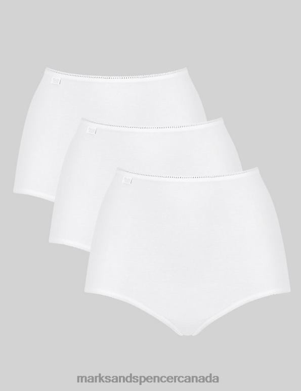 Marks and Spencer Canada - Unisex White Lingerie Marks & Spencer 3pk Microfibre High Waisted Full Briefs 20VTD4613