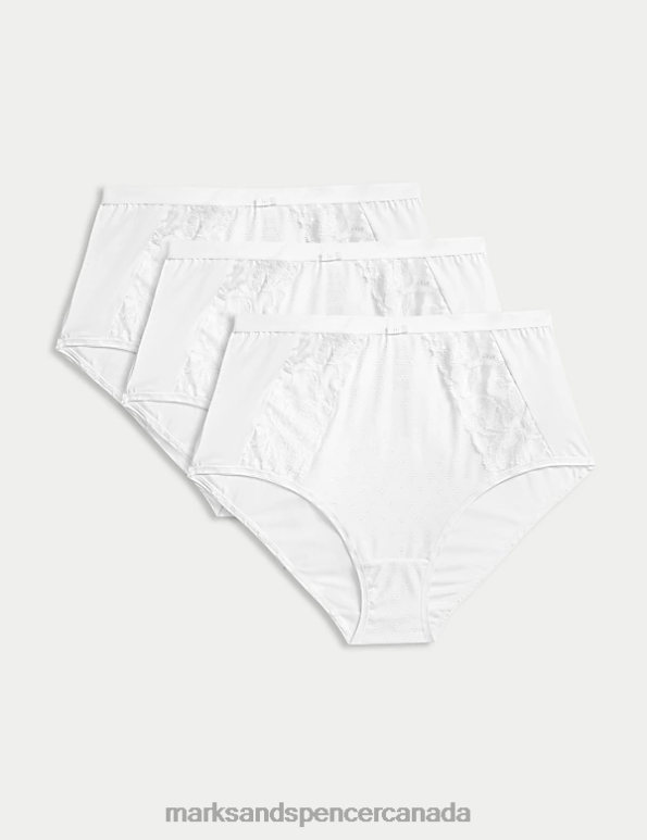 Marks and Spencer near me - Unisex White Lingerie Marks & Spencer 3pk Wildblooms Full Briefs 20VTD3986