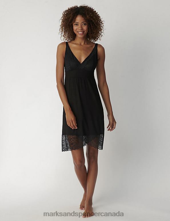 Marks and Spencer Canada - Unisex Black Lingerie Marks & Spencer Amourette Lace Short Chemise 20VTD3535