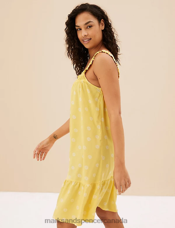 Marks and Spencer Canada - Unisex Yellow Lingerie Marks & Spencer Woven Shell Chemise 20VTD3445