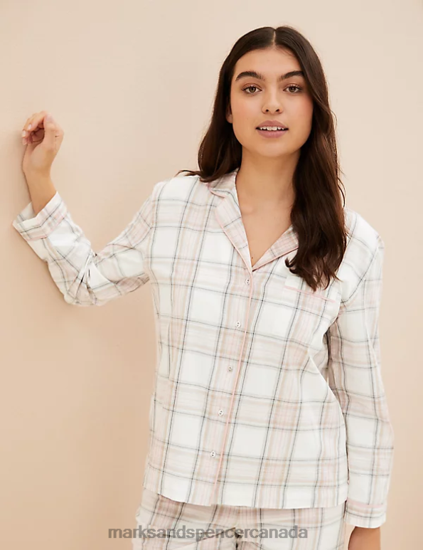 Marks and Spencer Canada - Unisex Pink Mix Lingerie Marks & Spencer Cotton Revere Pyjama 20VTD3669