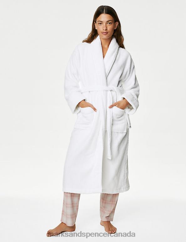 Unisex White Lingerie Marks & Spencer Pure Cotton Dressing Gown 20VTD3675 - Marks and Spencer Canada locations