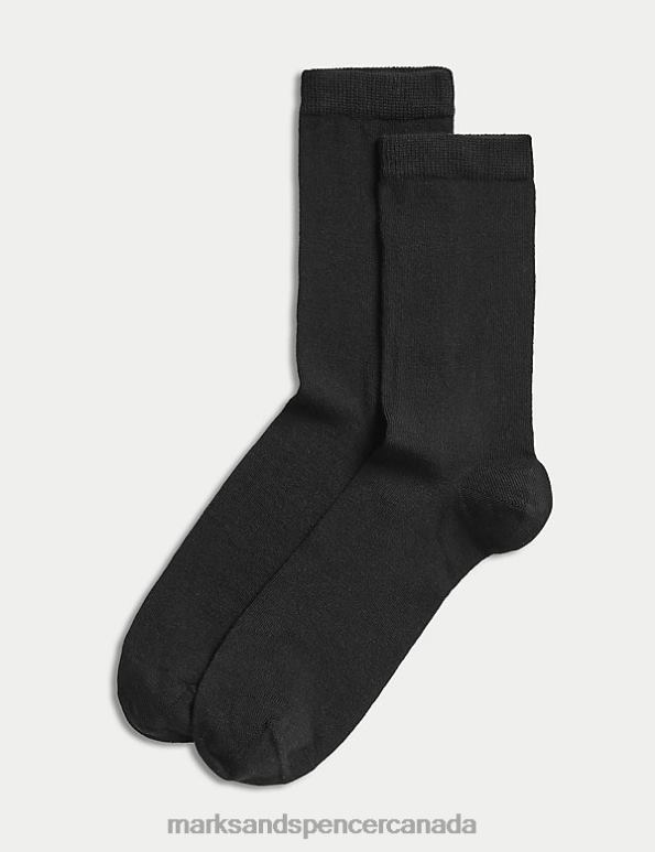 Unisex Black Lingerie Marks & Spencer 2pk Socks with Cashmere 20VTD4697 - Marks and Spencer online