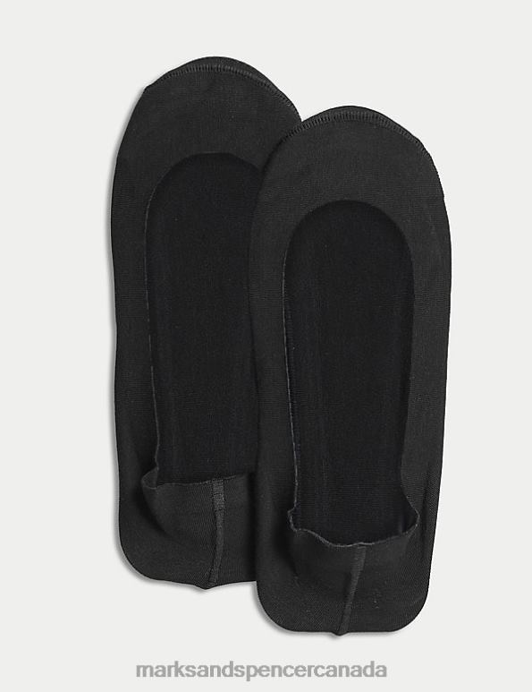 Marks and Spencer near me - Unisex Black Lingerie Marks & Spencer 2pk Ultra Low Cut Footsies 20VTD4288