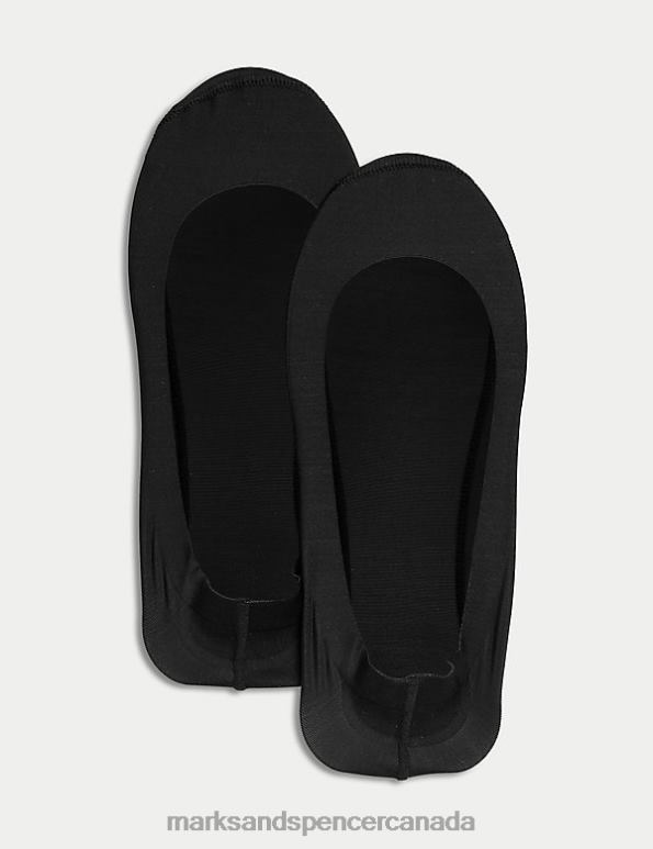 Unisex Black Lingerie Marks & Spencer 2pk Ultra Low Cut Footsies 20VTD4707 - Marks and Spencer Canada locations