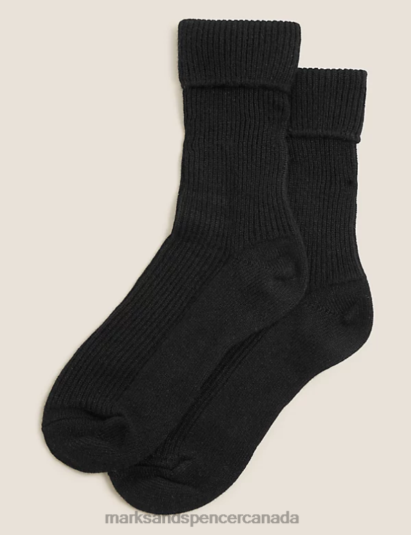 Marks and Spencer near me - Unisex Black Lingerie Marks & Spencer Pure Cashmere Socks 20VTD4858