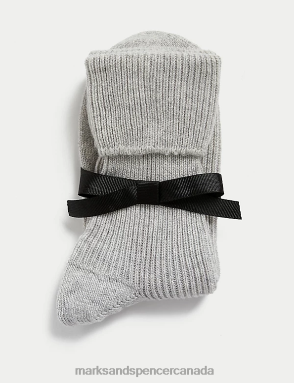 Marks and Spencer near me - Unisex Grey Lingerie Marks & Spencer Pure Cashmere Socks 20VTD4523