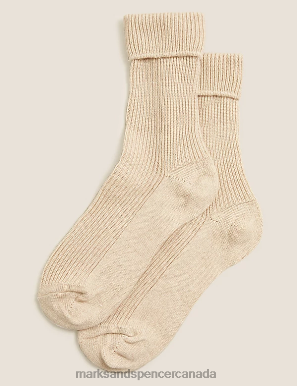 Marks and Spencer sale - Unisex Light Camel Lingerie Marks & Spencer Pure Cashmere Socks 20VTD4859