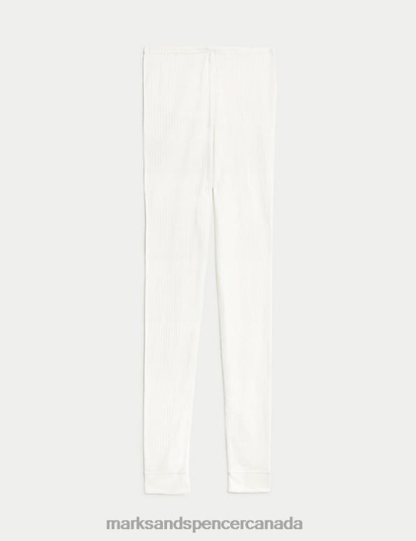 Unisex White Lingerie Marks & Spencer Thermal Pointelle Leggings 20VTD5013 - Marks and Spencer outlet