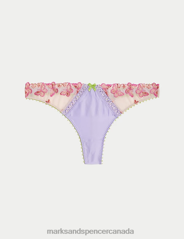 Marks and Spencer sale - Unisex Pink Mix Lingerie Marks & Spencer Aurelia Embroidery Thong 20VTD3960