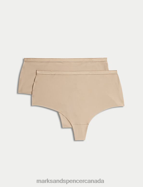 Marks and Spencer sale - Unisex Rose Quartz Lingerie Marks & Spencer 2pk Light Control No-VPL Thong 20VTD4738