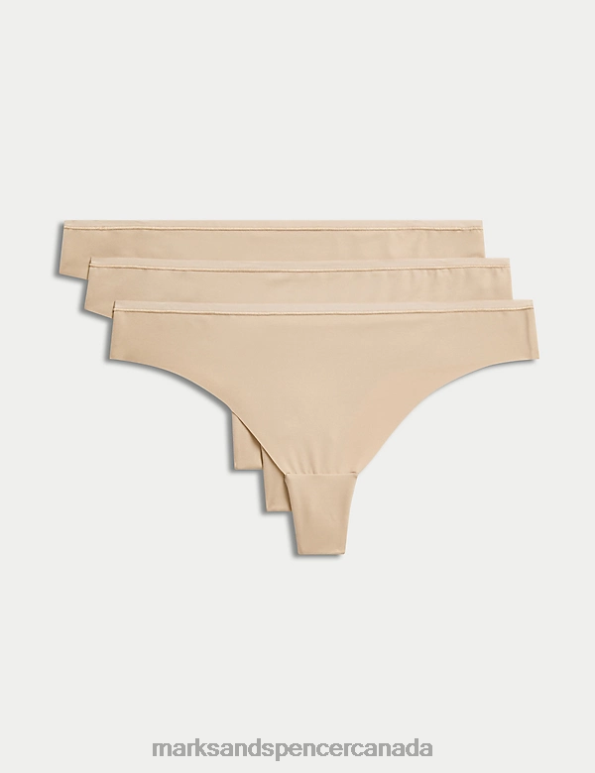 Marks and Spencer near me - Unisex Rose Quartz Lingerie Marks & Spencer 3pk Flexifit No VPL Thongs 20VTD4171