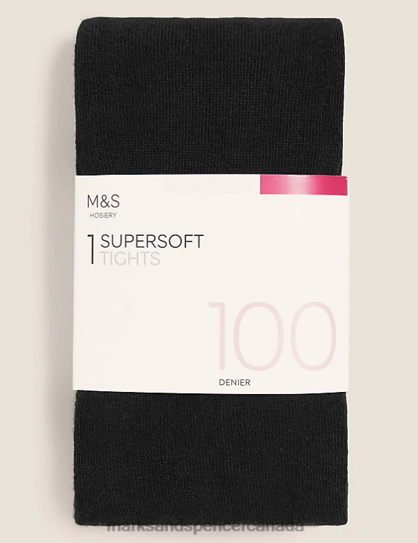 Marks and Spencer near me - Unisex Black Lingerie Marks & Spencer 100 Denier Supersoft Opaque Tights 20VTD4725