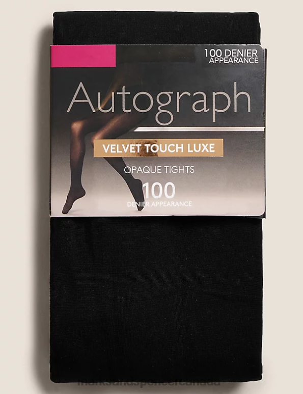 Unisex Black Lingerie Marks & Spencer 100 Denier Velvet Touch Luxe Tights 20VTD4368 - Marks and Spencer online