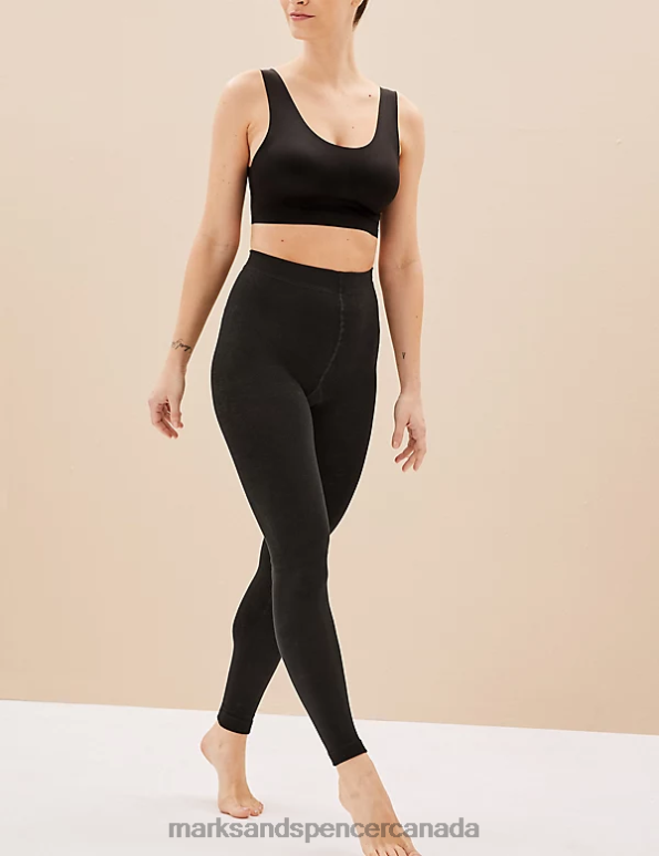 Marks and Spencer sale - Unisex Black Lingerie Marks & Spencer 180 Denier Heatgen Footless Tights 20VTD4589