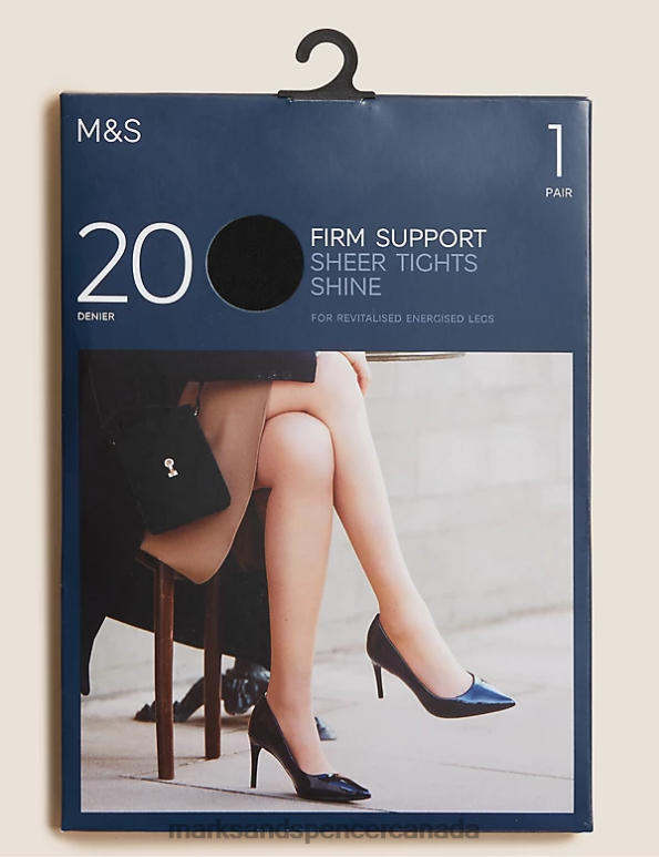 Marks and Spencer Canada - Unisex Black Lingerie Marks & Spencer 20 Denier Firm Support Tights 20VTD4422