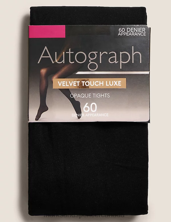 Marks and Spencer Canada - Unisex Black Lingerie Marks & Spencer 60 Denier Velvet Touch Luxe Tights 20VTD4582