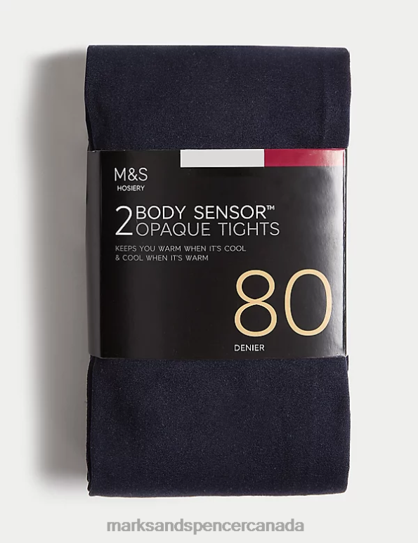 Marks and Spencer sale - Unisex Navy Lingerie Marks & Spencer 2pk 80 Denier Body Sensor Tights 20VTD4944