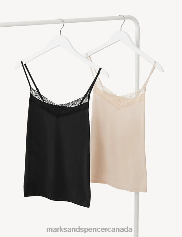 Unisex Black Mix Lingerie Marks & Spencer 2pk Cool Comfort Vest 20VTD3498 - Marks and Spencer Canada locations