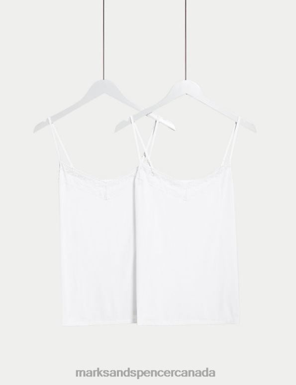 Marks and Spencer sale - Unisex White Lingerie Marks & Spencer 2pk Cool Comfort Vest 20VTD3805