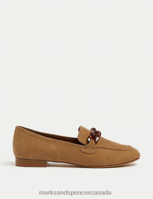 Marks and Spencer near me - Unisex Sand Shoes Marks & Spencer Chain Detail Square Toe Loafers 20VTD3109