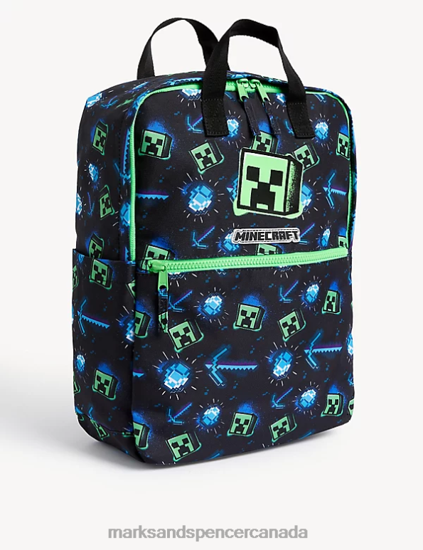 Marks and Spencer near me - Kids Black Accessories Marks & Spencer Minecraft Water Repellent School Backpack 20VTD7811