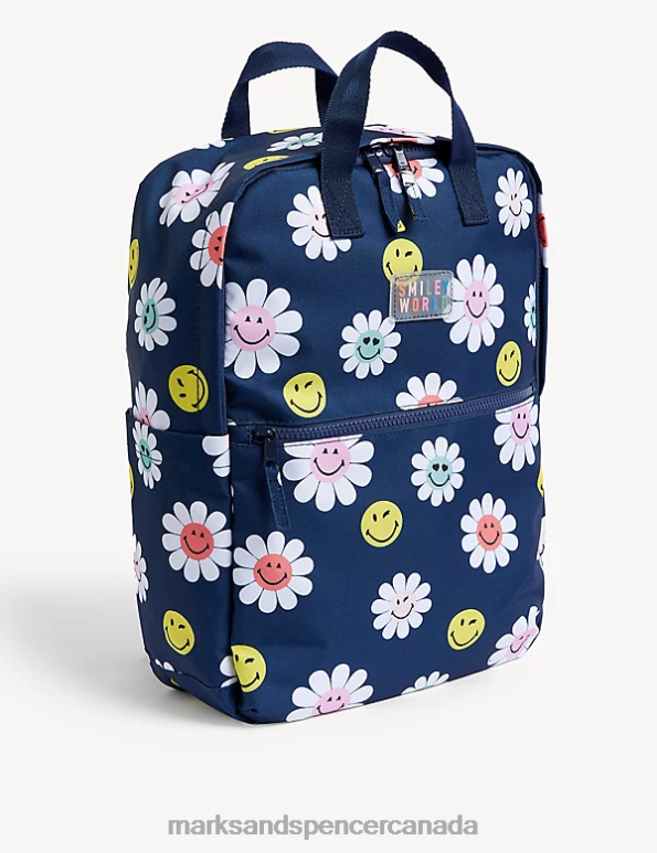 Kids Indigo Accessories Marks & Spencer SmileyWorld Water Repellent School Backpack 20VTD8799 - Marks and Spencer Canada locations