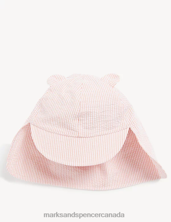 Kids Apricot Accessories Marks & Spencer Pure Cotton Striped Sun Hat 20VTD8728 - Marks and Spencer Canada locations