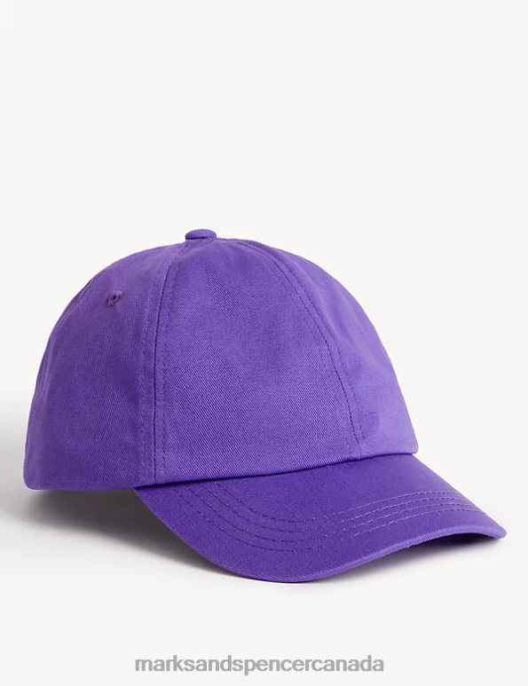 Marks and Spencer sale - Kids Bright Purple Accessories Marks & Spencer Pure Cotton Plain Baseball Cap 20VTD8547