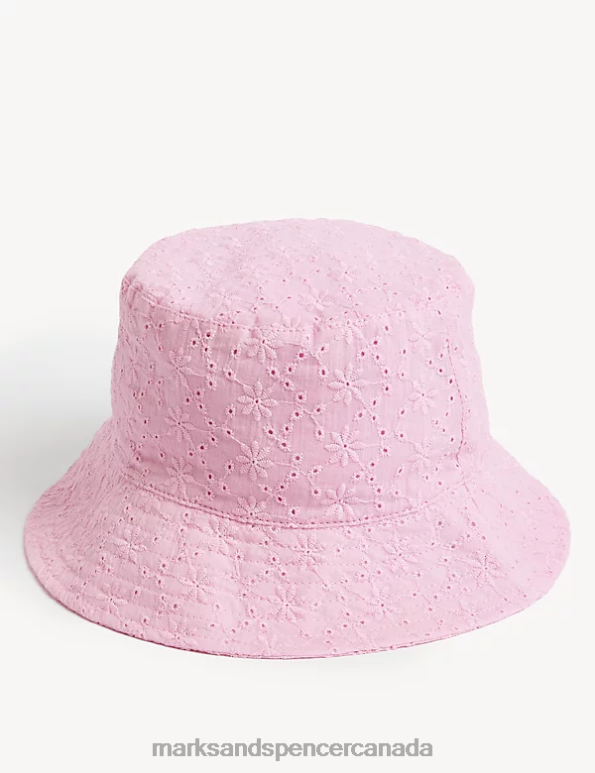 Marks and Spencer Canada - Kids Cool Pink Accessories Marks & Spencer Pure Cotton Embroidered Sun Hat 20VTD8774