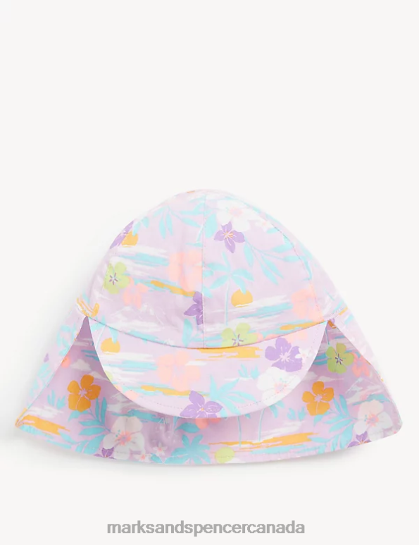 Kids Cool Pink Accessories Marks & Spencer Pure Cotton Floral Sun Hat 20VTD8133 - Marks and Spencer outlet