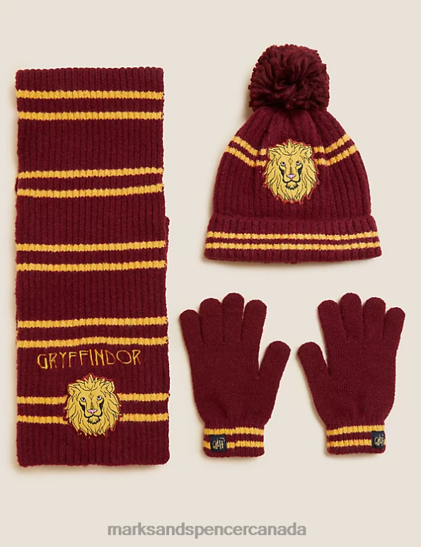 Kids Deep Red Accessories Marks & Spencer Harry Potter Hat, Scarf and Glove Set 20VTD8643 - Marks and Spencer outlet