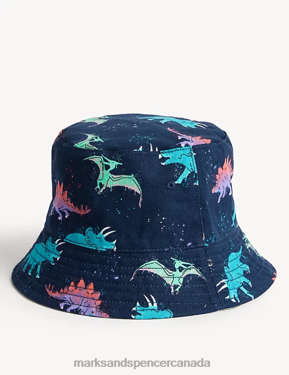 Marks and Spencer near me - Kids Indigo Accessories Marks & Spencer Pure Cotton Dinosaur Sun Hat 20VTD8275