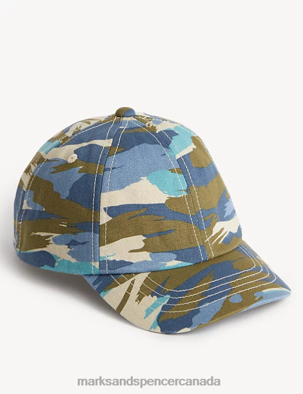 Kids Khaki Accessories Marks & Spencer Pure Cotton Camo Baseball Cap 20VTD8044 - Marks and Spencer Canada locations