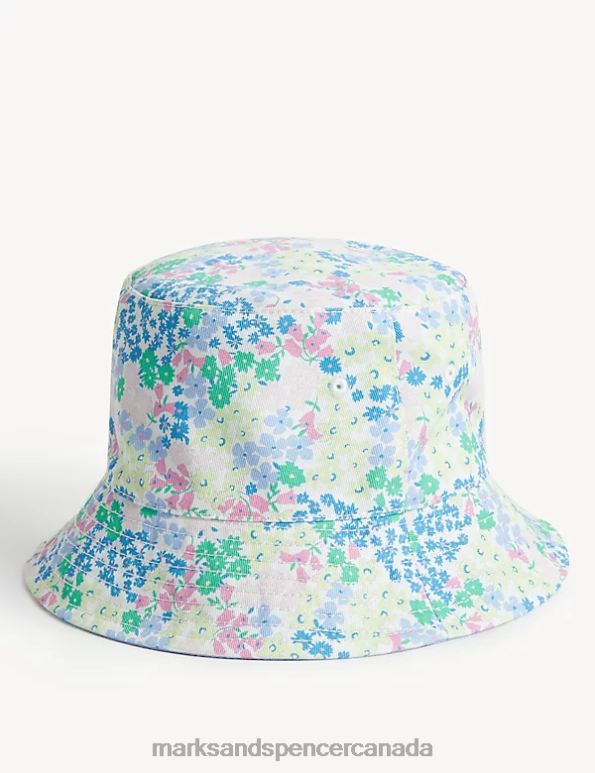 Kids Multi Accessories Marks & Spencer Pure Cotton Floral Sun Hat 20VTD8289 - Marks and Spencer online