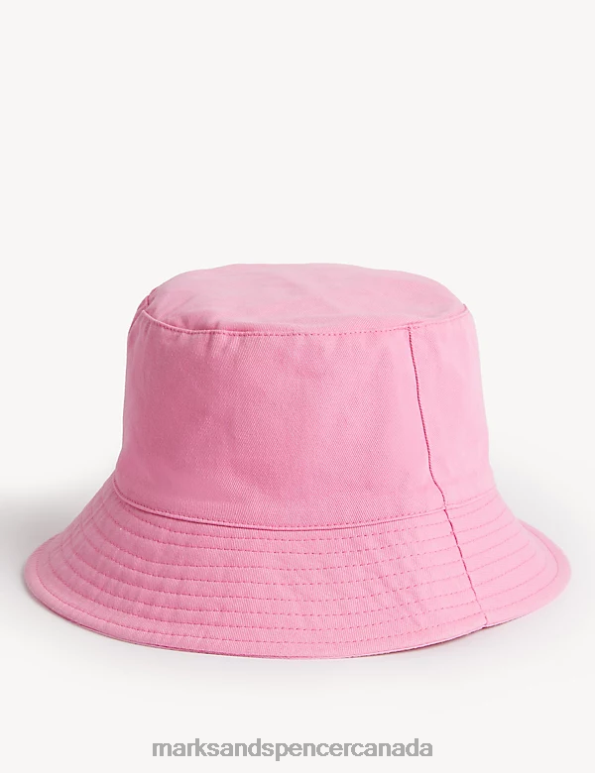 Kids Sugar Pink Accessories Marks & Spencer Pure Cotton Plain Sun Hat 20VTD8576 - Marks and Spencer Canada locations