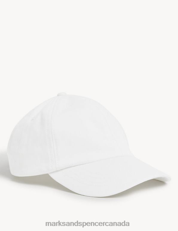 Marks and Spencer sale - Kids White Accessories Marks & Spencer Pure Cotton Plain Baseball Cap 20VTD8847