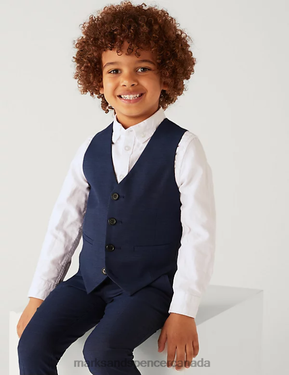 Marks and Spencer near me - Kids Indigo Clothing Marks & Spencer Suit Waistcoat 20VTD8223